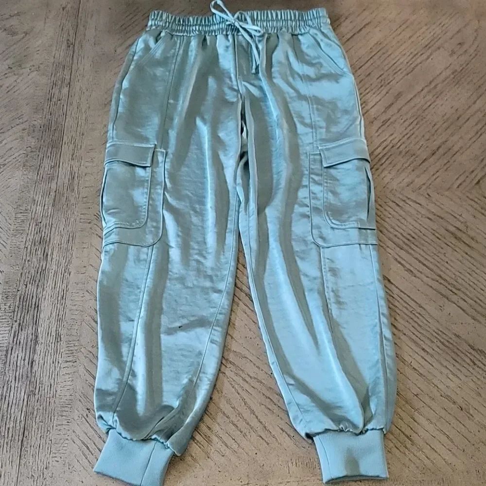 INC satin sage jogger NWT size Small